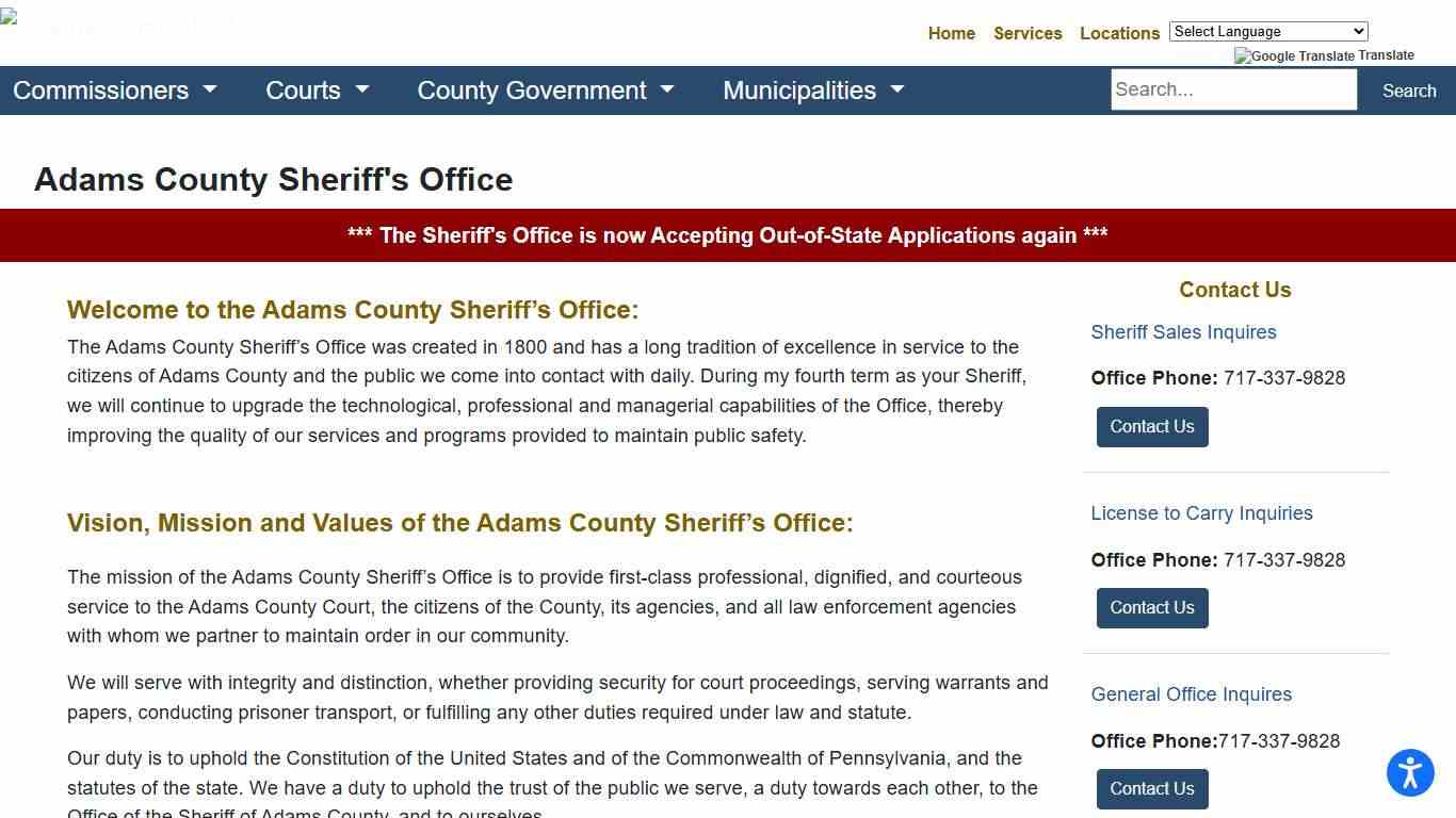 Adams County - Sheriff